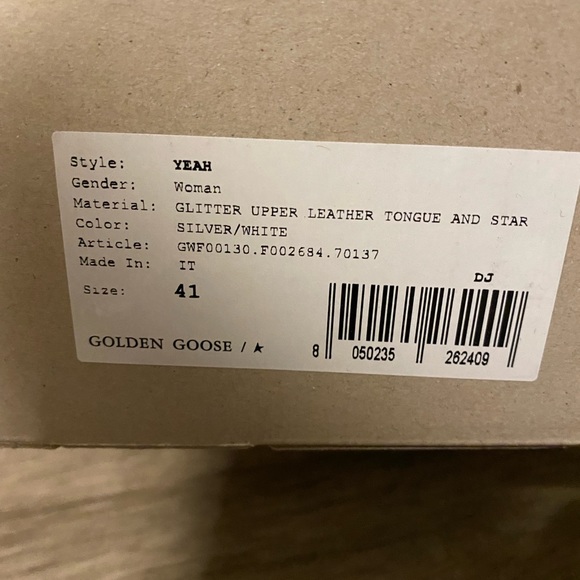 Golden Goose silver Yeah shoes.  Size 41 .  Only worn once. - Picture 4 of 4